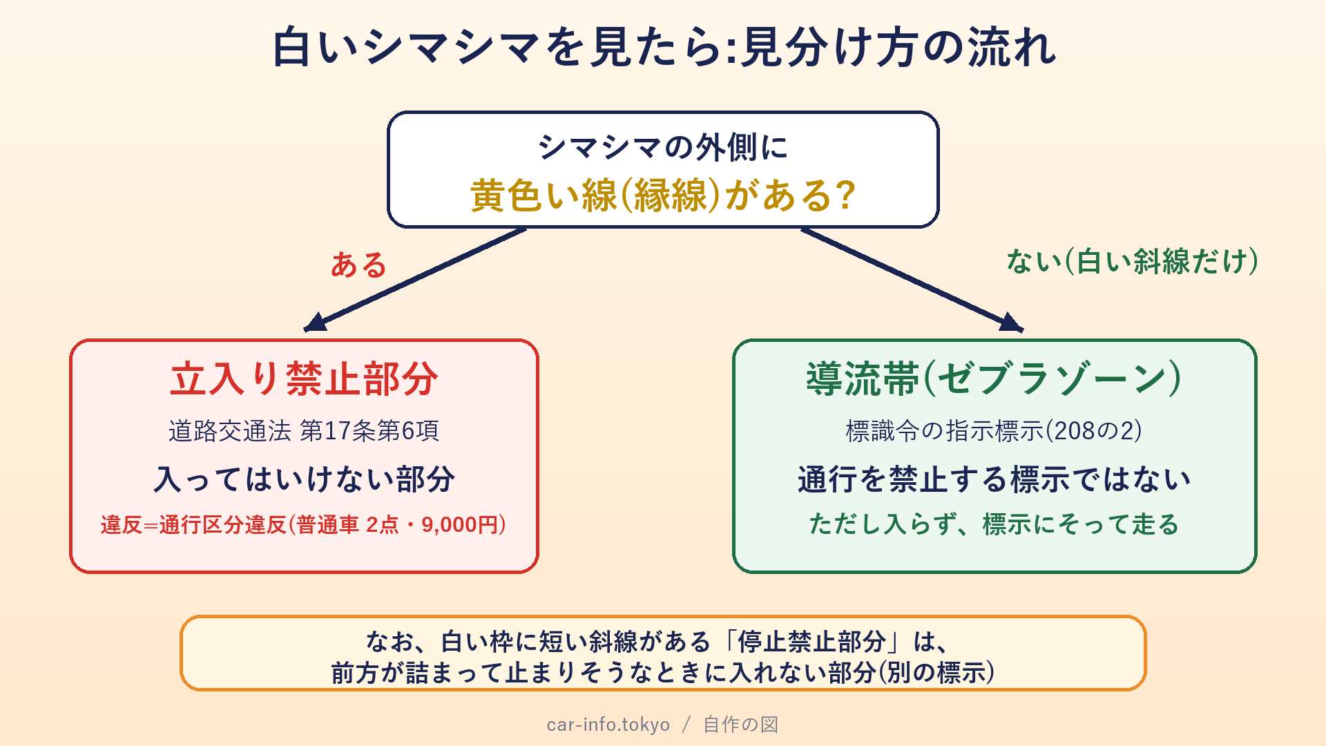 白いシマシマを見たときの見分け方の流れ